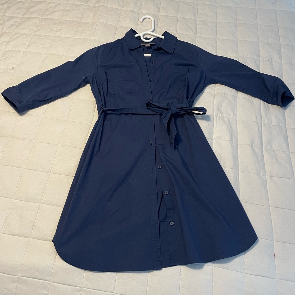 A Pea in the Pod navy maternity shirt dress size small.